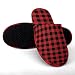 Imagen de Pantuflas de algodón con diseño de búfalo de leñador rojo y negro para hombre