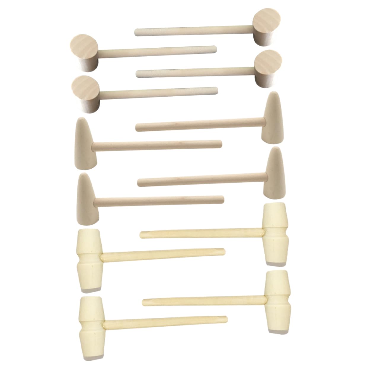 Toyvian Wooden Mini Hammers 15pcs Set Boys and Girls Mallet Toys Safe Odorless Preschool Activities