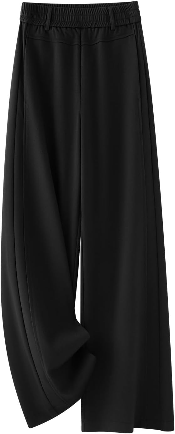 Women's Fall High Waist Loose Cropped Straight Casual Suit Wide Leg Pants