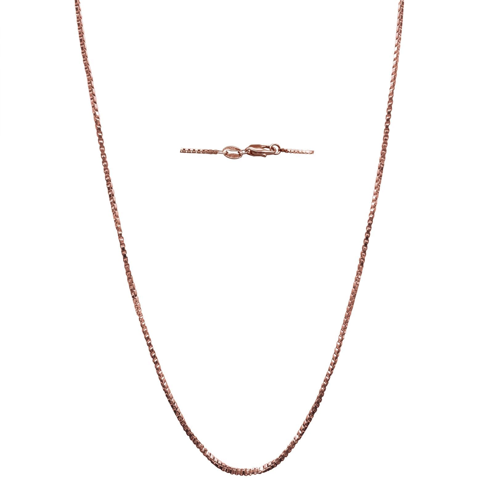 DIFINES 14K Real Yellow Gold Solid Box Link Chain Necklace