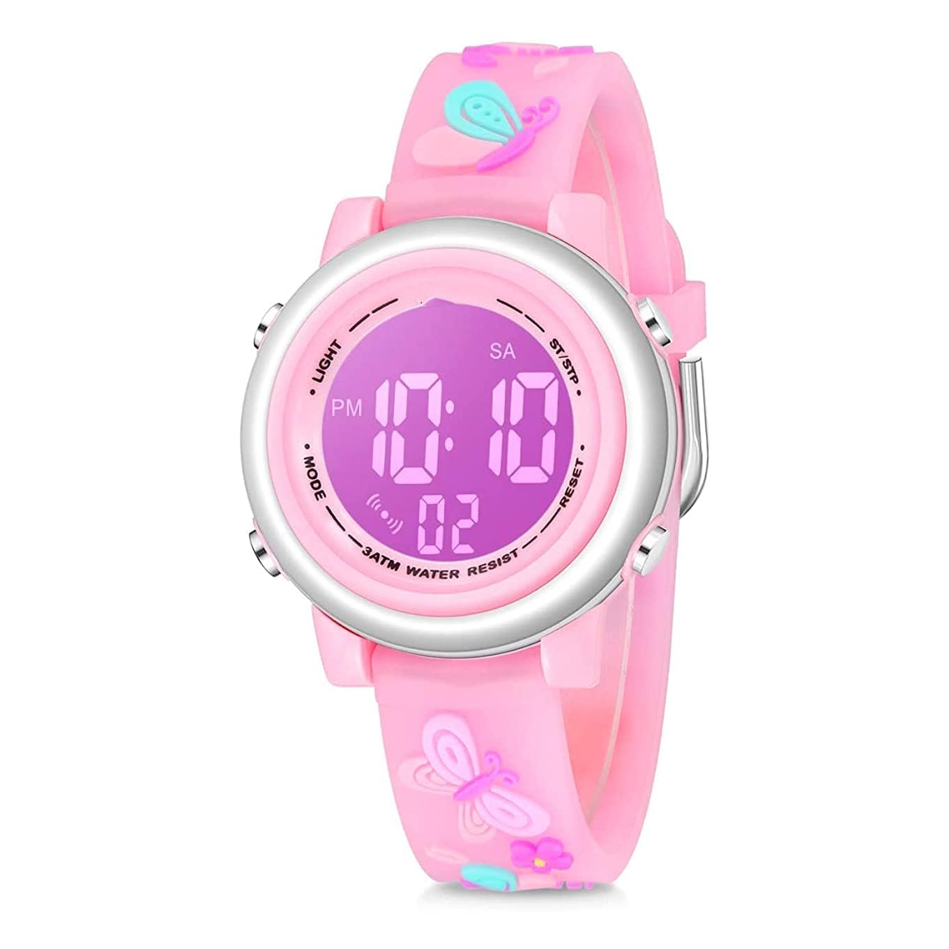 Toddler Kids Digital Watches for Girls Boys, 3D Cute Cartoon 7 Color Lights Waterproof Sport Electronic Wrist Watch with Alarm Stopwatch for 3-10 Year Children