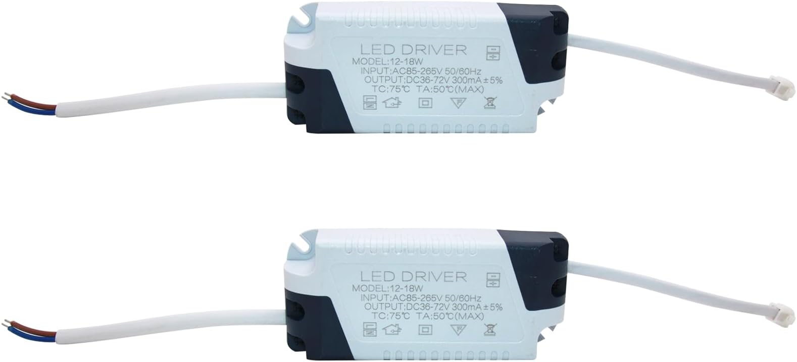 12~18W LED Driver 300mA Constant Current High Power AC 85-265V Output 36-72V SM Male Connector, External Power Supply LED Ceiling Lamp Rectifier Transformer