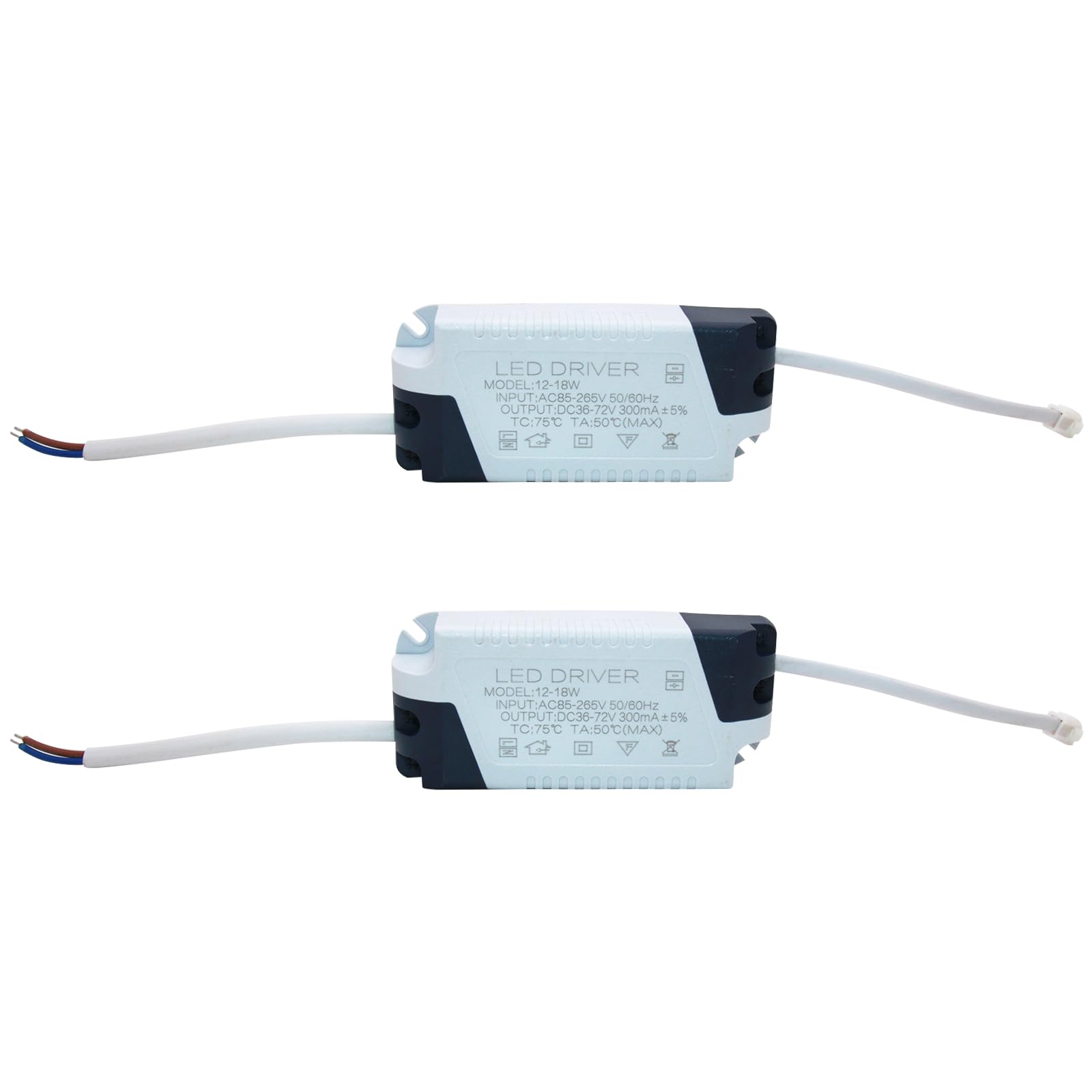 12~18W LED Driver 300mA Constant Current High Power AC 85-265V Output 36-72V SM Male Connector, External Power Supply LED Ceiling Lamp Rectifier Transformer