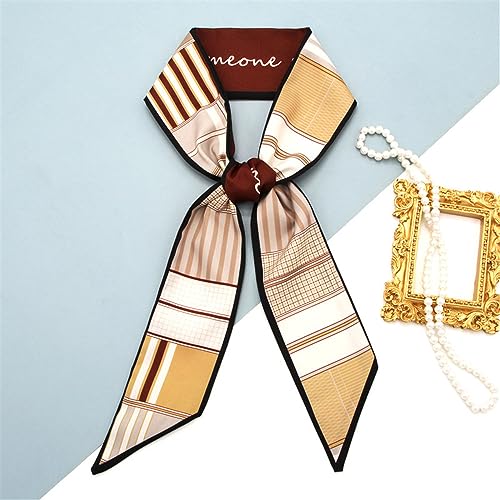 QTMY 5 Pack Purse Scarf for Bags Silk Head Scarf for Hair Handbag Women Scarfs Band Hair Neck Scarves Fashion Gifts,863