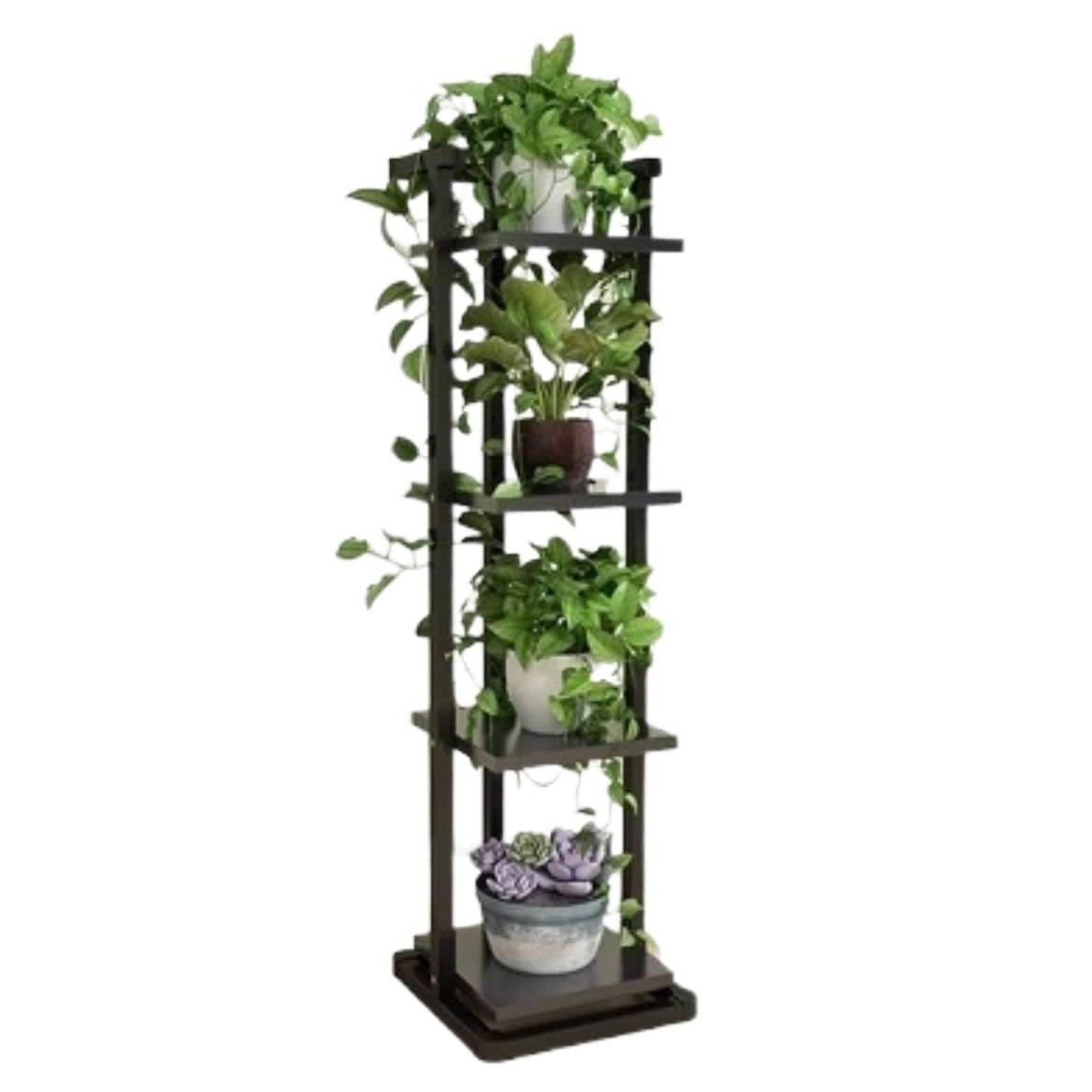 Lpmengs-EU Shelves Flower Holder Tiered Flower Shelf Metal Iron Plant Stand Freestanding Plant Display Rack For Outdoor Indoor Stand(B,106cm)