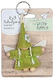 GILDE - 42642 - Schutzengel, Schlüsselanhänger, Wichtel, Für Weltenbummler, Filz und Holz, 9cm, grün
