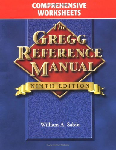 Gregg Reference Manual, Comprehensive Worksheets 0028040503 Book Cover