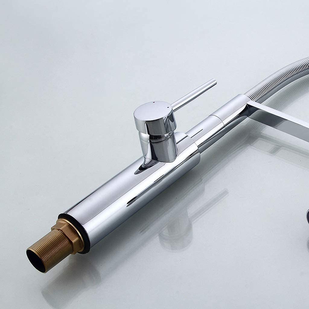 Rubinetto da Cucina Moderno Cromato Estraibile con beccuccio Girevole a Molla, Elegante Miscelatore per Bar e Bagno, Design Raffinato per Un Facile utilizzo e Una funzionalità migliorata.