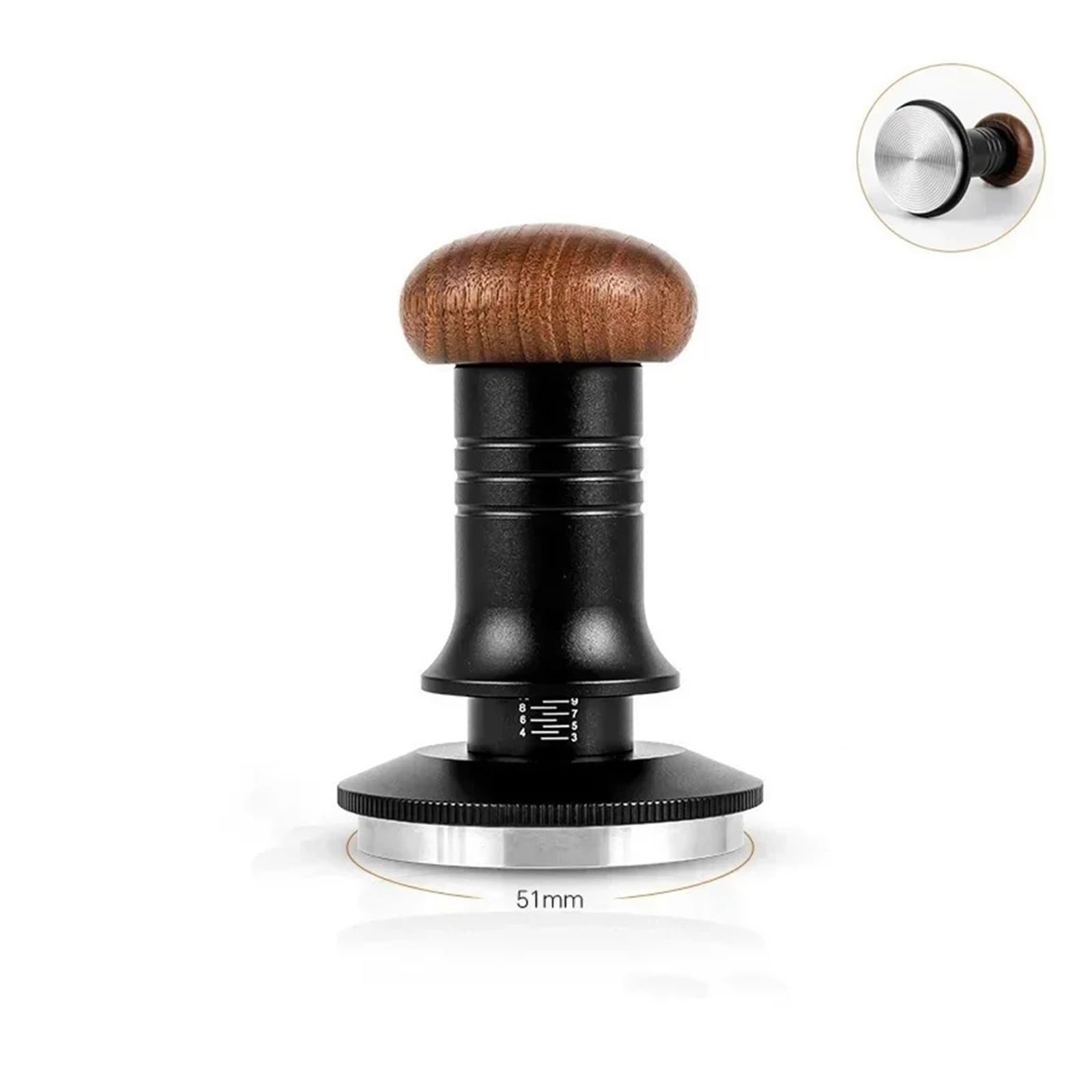 Martello Da Impatto Regolabile For Caffè In Polvere Da 51/53/58 Mm, Martello Da Caffè Elastico In Acciaio Inossidabile, Strumenti For Barista(51MM-Thread)