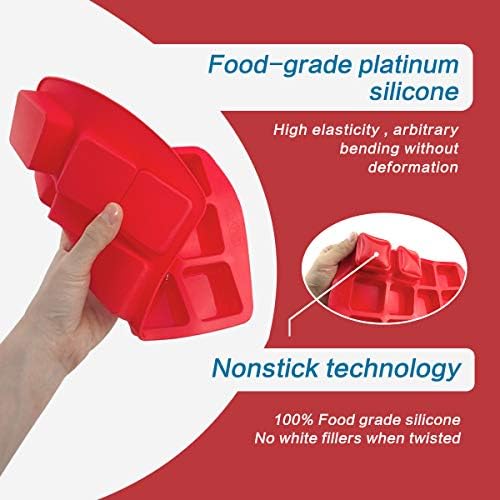 Brownie Baking Tin , NonStick Silicone Baking Tray , Silicone Brownie Tray with 2 * 12 NonStick Grids for Brownie , Cheesecake , Mini Cake and Chocolate Bar Etc. (2 * 12 Grids)