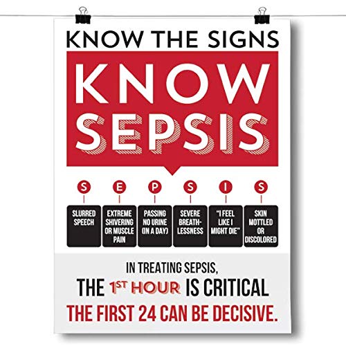 Inspired Posters - Know The Signs - Know Sepsis Decorative Wall Art Poster - Modern Home Decor - Motivational Posters - UV Print 8x10 Poster