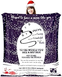TMEOIIPY Personalized Mum Birthday Gifts, Throw Blanket to My Mom, Gifts for Mums, Soft Bed Sofa Flannel Mother Blankets (130x150cm)- Purple