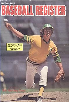 Paperback Sporting News Baseball Register 1975 (Jim Hunter on cover) Book