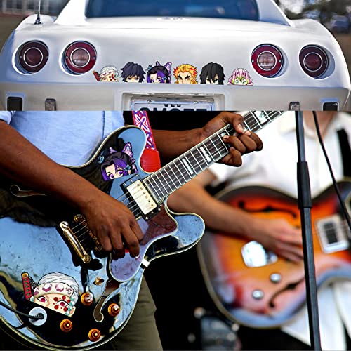 7Pcs Anime Car Decals, Demon Peeker Anime Car Sticker For Car Trunks Van Jeeps Motorcycle Water Bottles Guitar Laptop Skateboard Window Computer Travel Case Decals Funny Bumper Slayer Stickers Gifts For Women Men Teens #TOP4