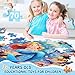 DIGOBAY Floor Puzzles for Kids Ages 3-5, 70 Pieces Mermaid Jigsaw Puzzle for Toddler Girls Ages 3 4 5 6 7 8 Year Old, Large Round Underwater Princess Puzzle Educational Learning Toys Birthday Gift