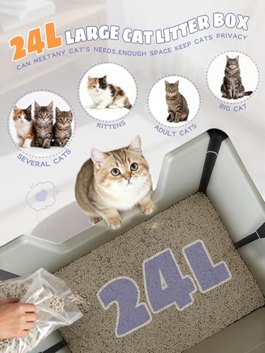Arenero grande para gatos plegable y portátil miniatura 3