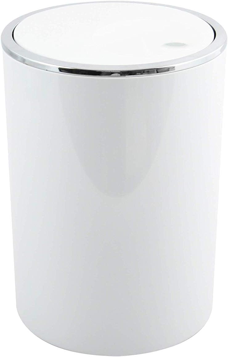 MSVBin 6 Litres, ABS Plastic, KAMAKA Collection, White, Ø18.5 x 26 cm