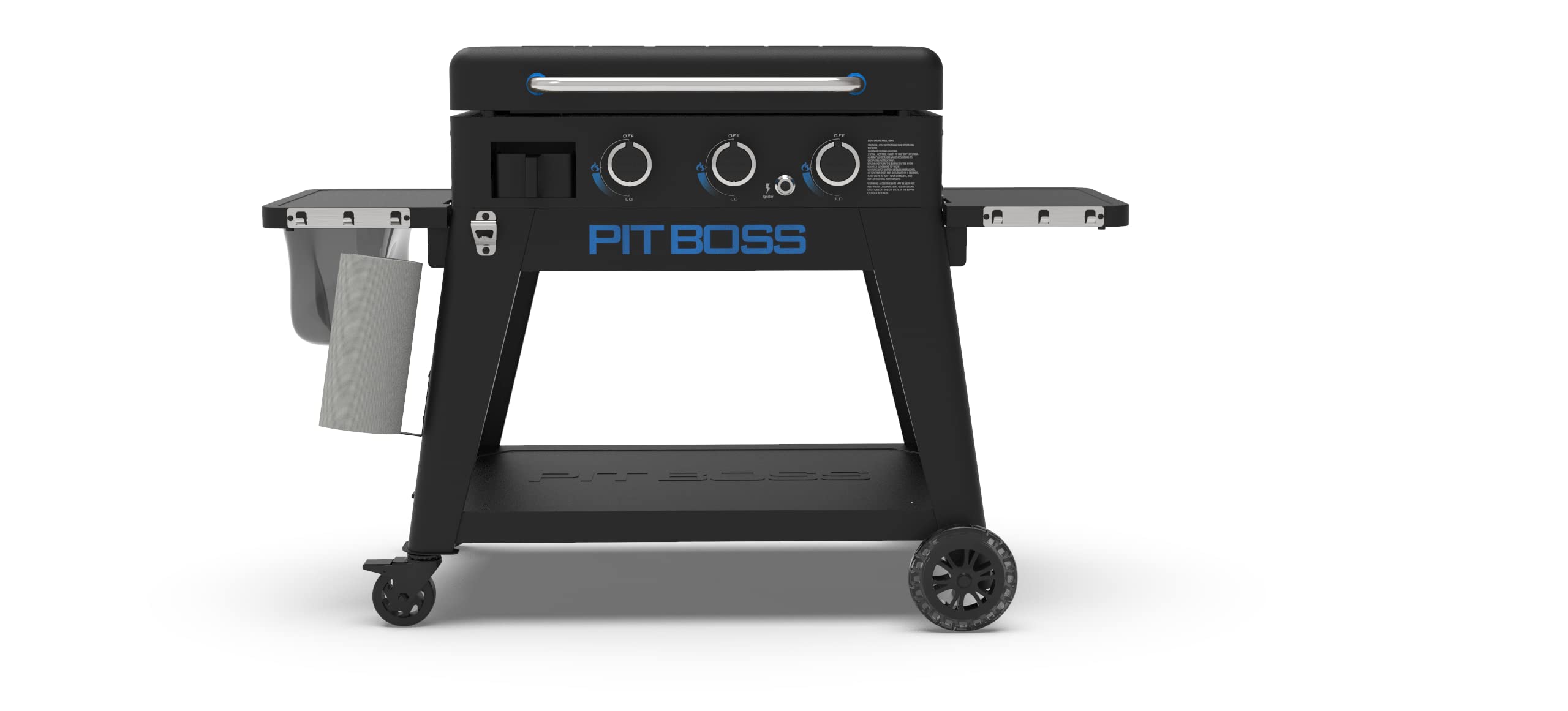 Pit Boss 3-Brenner Ultimate Lift-Off Plancha Grill mit Keramikbeschichtung 10,5 kW 3 Gasbrenner aus Edelstahl