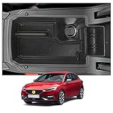 CDEFG Seat Leon mk4 Cupra Formentor 2020 2021 Caja de almacenamiento, Consola Central Apoyabrazos Caja del coche Interior, Con Tapete Antideslizante Accesorios del Coche (Negro)