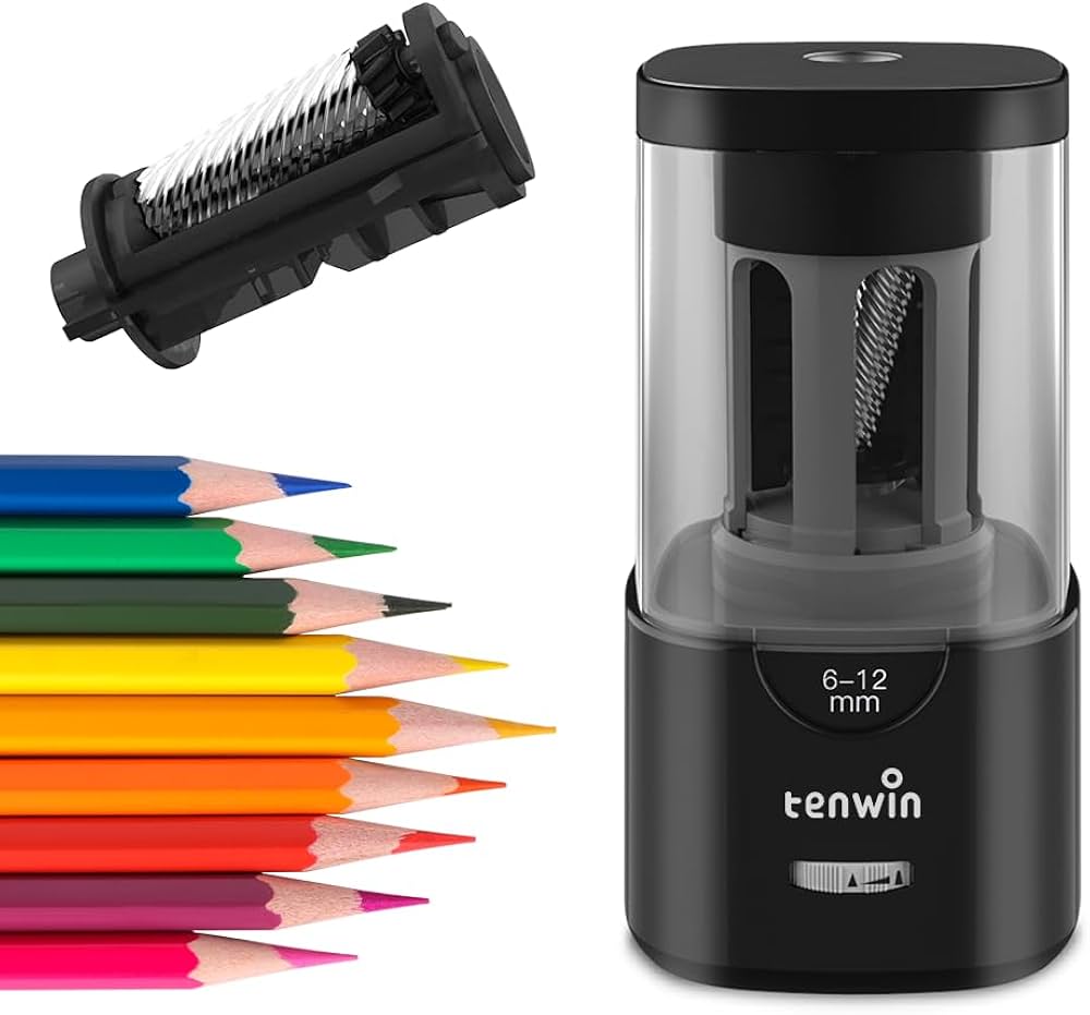 電動シャープナー 電動鉛筆削り ACアダプター 鉛筆削り 削りすぎ防止 ブラック Amazon.co.jp: Tenwin 電動シャープナー 電動鉛筆削り 子供用 人気 AC