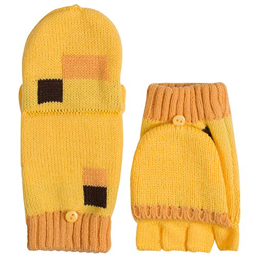 Guantes Minecraft Ocelot mitones convertibles de punto de invierno para niños y coleccionistas 2