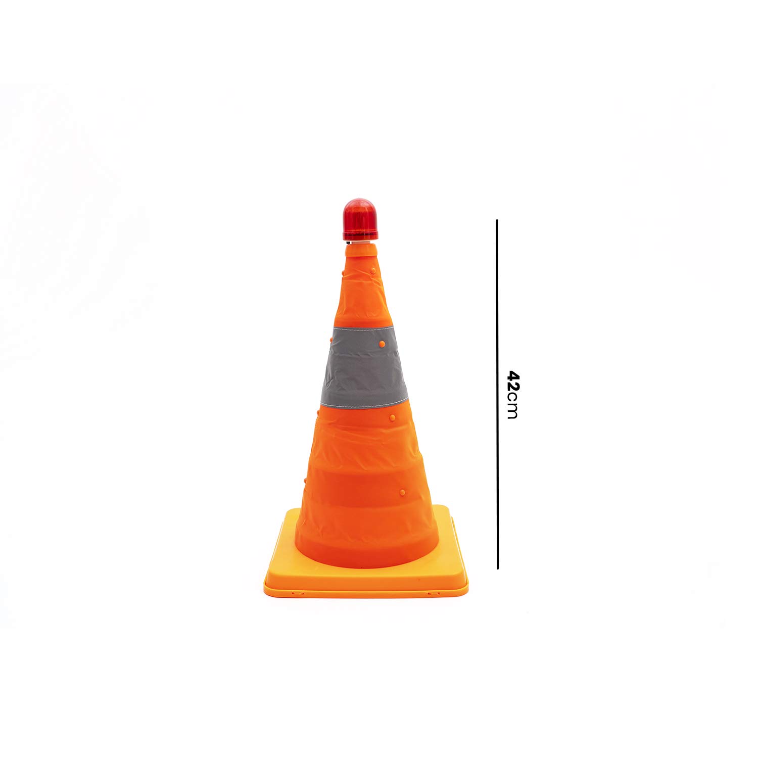 Image secondaire de Normaluz BA12042 - Signalisation homologuée Cône pliable en nylon avec lumière et bande réfléchissante PVC 42 cm de haut Base :