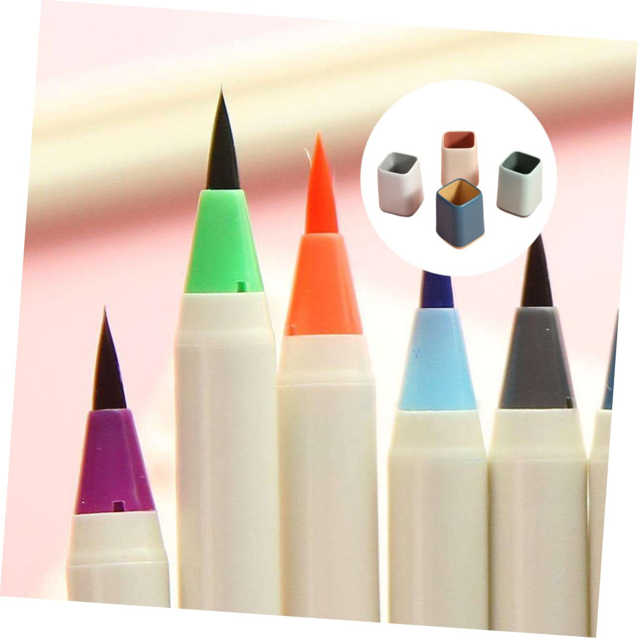 Pot à Stylos Créatif 4 Pièces en Plastique, Boîte de Rangement de Bureau