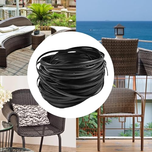 Matériau de tissage en rotin synthétique noir aspect mat durable