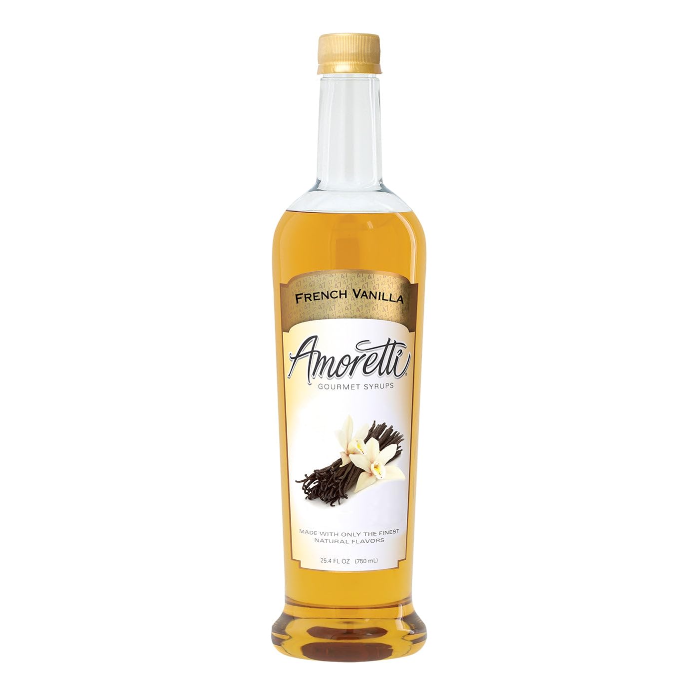 Sponsored Ad - Amoretti - French Vanilla Gourmet Syrup 750 ml, Flavor Coffees, Teas, Cocktails, & other Beverages, and Drizzle on Desserts, Gluten Free, GMO/GEO Free, Preservative Free, 94 Servings Per Bottle