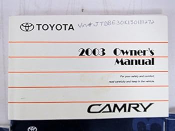 Paperback 2003 Toyota Camry Owners Manual Book
