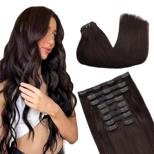 Image of GOO GOO Seamless Clip in Hair Extensions Real Human Hair Remy Extensions