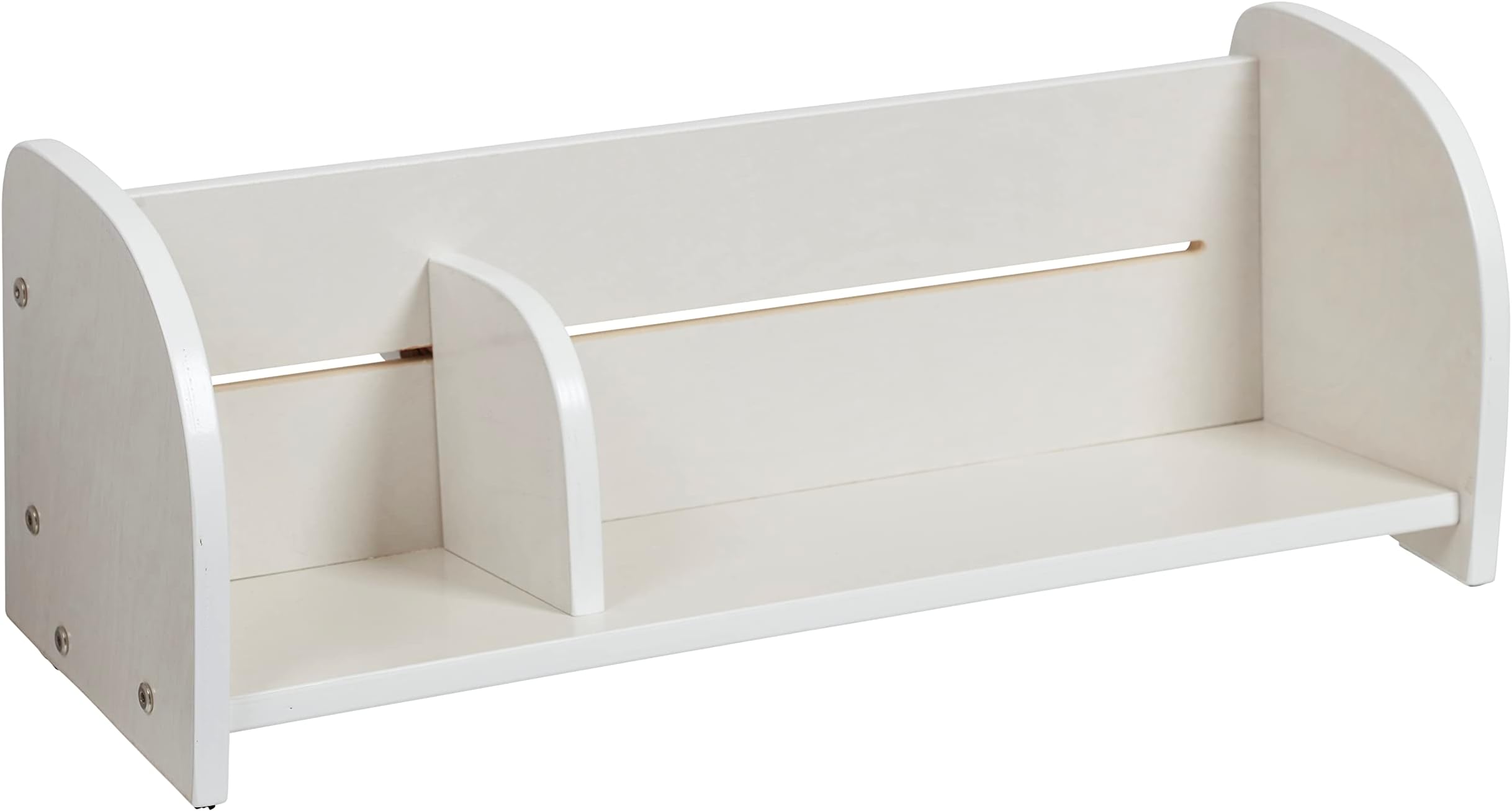 Tabletop Book Display, Adjustable, Library Storage, White Wash