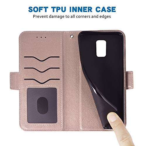 Phone Case For Samsung Galaxy S5 Folio Flip Wallet Case,Pu Leather Credit Card Holder Slots Heavy Duty Full Body Protection Kickstand Protective Phone Cover For Galaxys5 Sv I9600 Men Rose Gold #TOP2