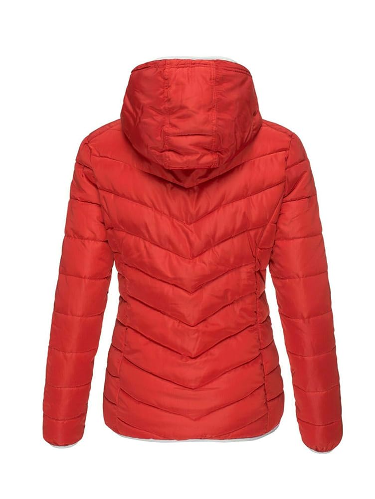 ORANDESIGNE Doudoune Légère à Capuche Femme Veste en Duvet Chaudes Doudoune Capuche Courte Manteau Doudoune Matelassée Slim Fit Blouson Doudounes Mi Saison Hiver Sport Coupe-vent
