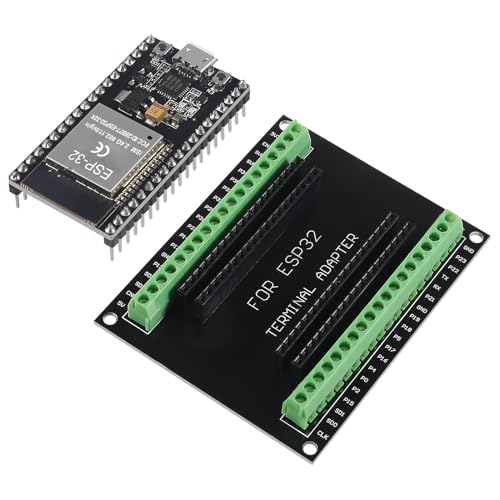 Image of ESP32 Development Board 38Pin Narrow Version WiFi + Bluetooth Microcontroller ESP-32 ESP-32S Board ESP-WROOM-32 with ESP32 Breakout Board GPIO 1 into 2 Terminal Screw Board