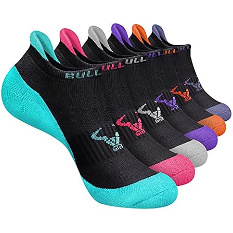 Women's Athletic Socks 6 pairs,BULLIANT Running Socks for Women Heel Tab Full Cushion - black - Small Cover