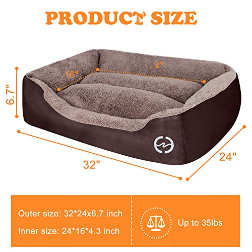 PUPPBUDD Dog Beds for Medium Dogs, Rectangle Washable Dog Bed Comfortable and Breathable Pet Sofa Warming Orthopedic Dog… - Image 3