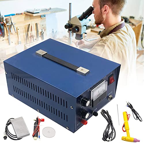 JINGEDD Soudeuse par Points 400W 220V Machine à Souder Les Bijoux Au Laser 50A Soudeuse par Points à Impulsion RéGlable,Gamme De Soudage 0,5-1mm Pulse-Electric Gold Silver Platinum Steel