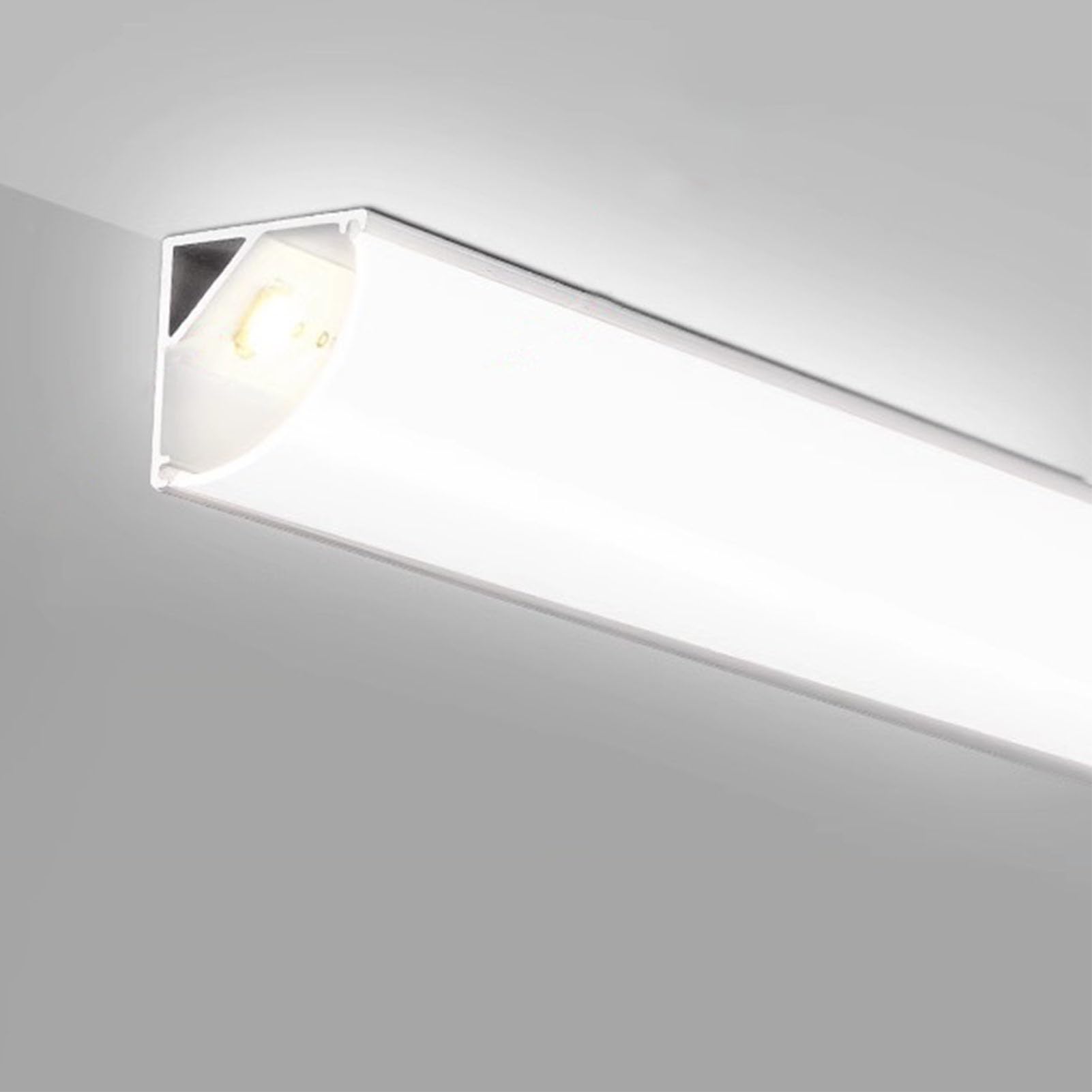 Kit de iluminación LED para molduras de techo y riel de tira LED con difusor de aluminio en arco