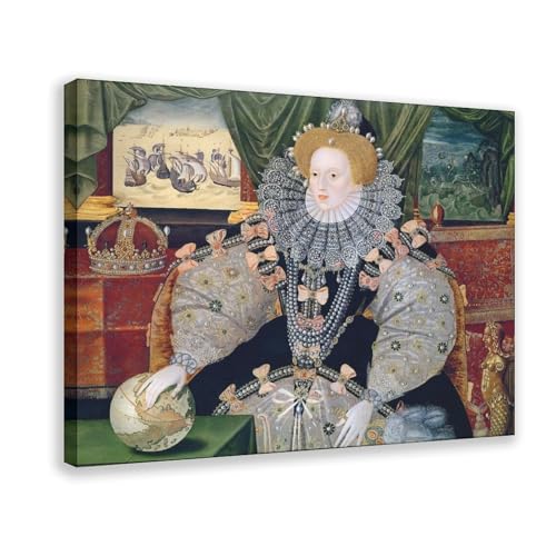 Impression sur toile Reine Elizabeth I d'Angleterre 1588 portrait d'art mural haut de gamme
