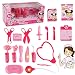 Liberty Imports Deluxe Pink Doctor Medical Kit Playset for Kids - Pretend Play Tools Toy Set