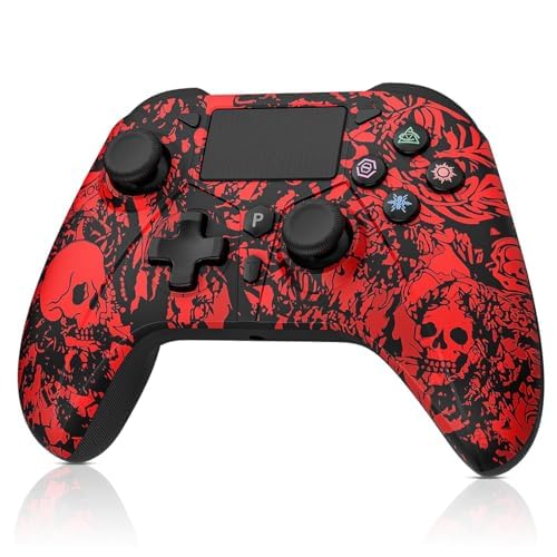 Wireless Controller for PS4/Slim/Pro/PC/iOS/Android with USB Cable/1000mAh Battery/Dual Vibration/6-Axis Motion Control/3.5mm Audio Jack/Multi Touch Pad/Turbo/Programming