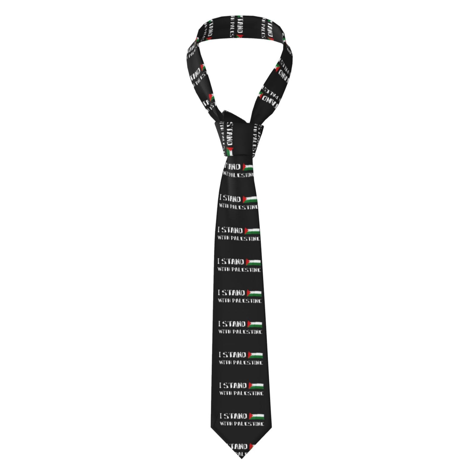 Kwqdozf Men's As Pic Stand With Palestine Ties For Fashion Neck Ties Business Necktie Novelty Neckties For Parties Holiday