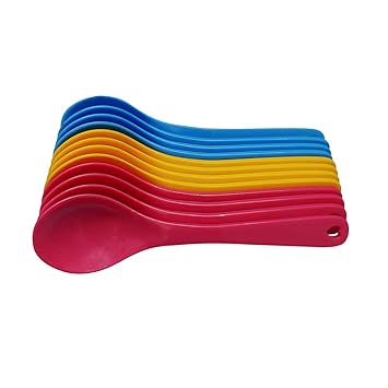 faas 12 Pcs Food Plastic Spoon Set for Baby Feeding Plastic Table Spoon Set Plastic Tea Spoon, Coffee Spoon Set