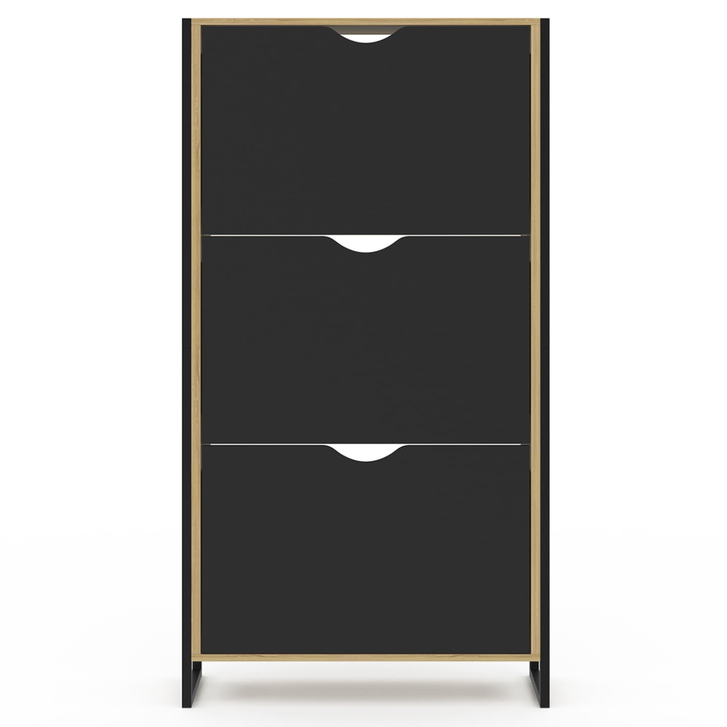 IDMarket - Mueble zapatero de diseño industrial de 3 puertas BOSTON