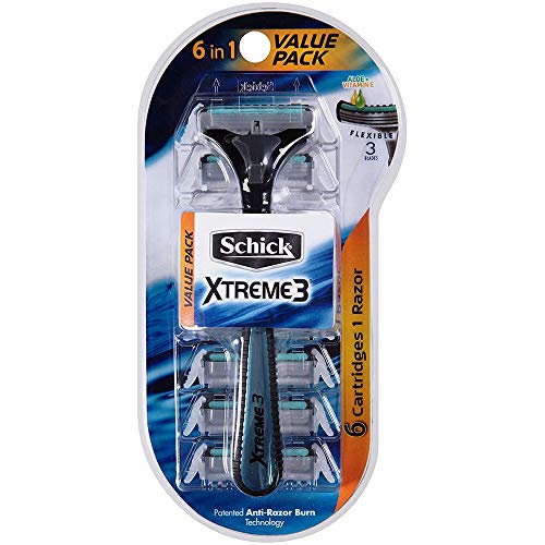 Schick Xtreme 3 Value Pack With 1 Razor and 6 Cartridges