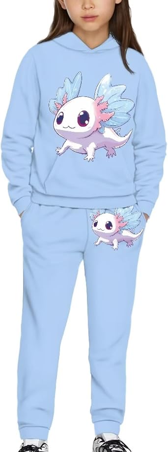 Girls Sweatsuit Set 2 Piece Sweatshirt and Jogger Pants Warm Comfy Tracksuit Active Hoodie and Pants