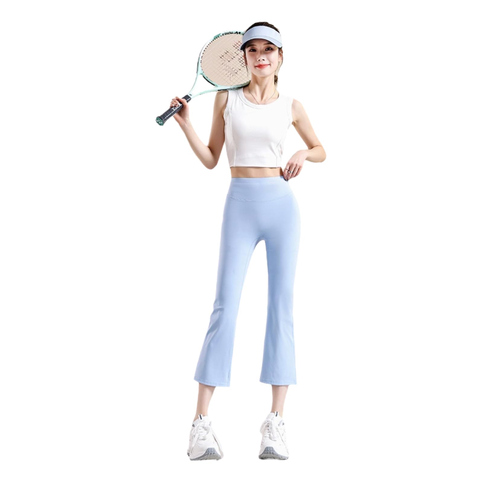 Generisch Bootcut Jazzpants damskie spodnie z dziewięcioma punktami z wzorem rekina, dla kobiet, wysoka talia, spodnie rekreacyjne, wąskie spodnie do jogi, jako odzież wierzchnia, rozmiar L