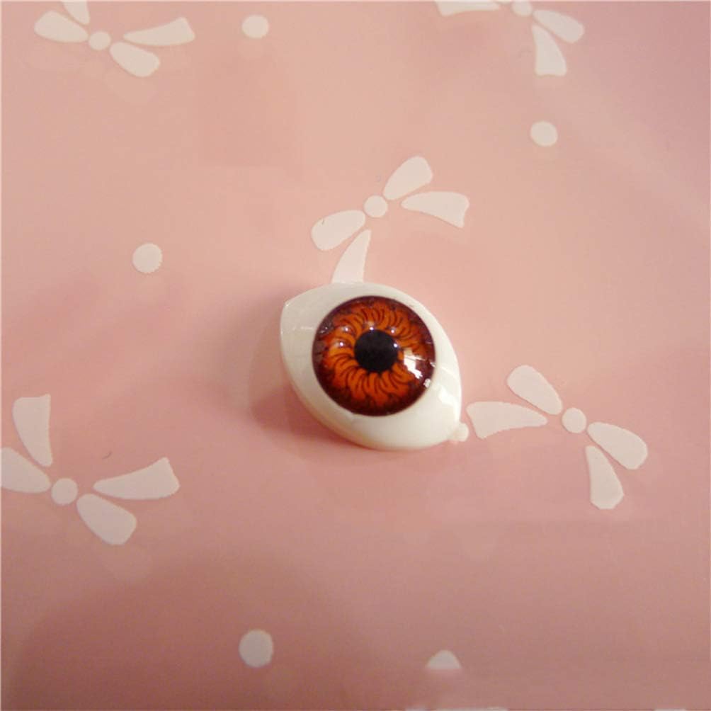 Acrylic Halloween Eyeballs: 100Pcs 12X16Mm Half Round Doll Eyes for DIY Crafts Simulation Eyes for Plush Toys Scrapbooking and Decoration （Assorted Color）