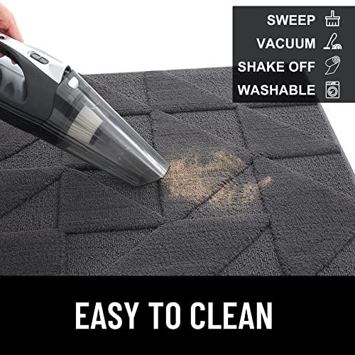 Olanly Door Mats Indoor, Non-Slip, Absorbent, Dirt Resist, Entrance Washable Mat, Low-Profile Inside Entry Doormat For Entryway (30X17 Inches, Dark Grey) #TOP4